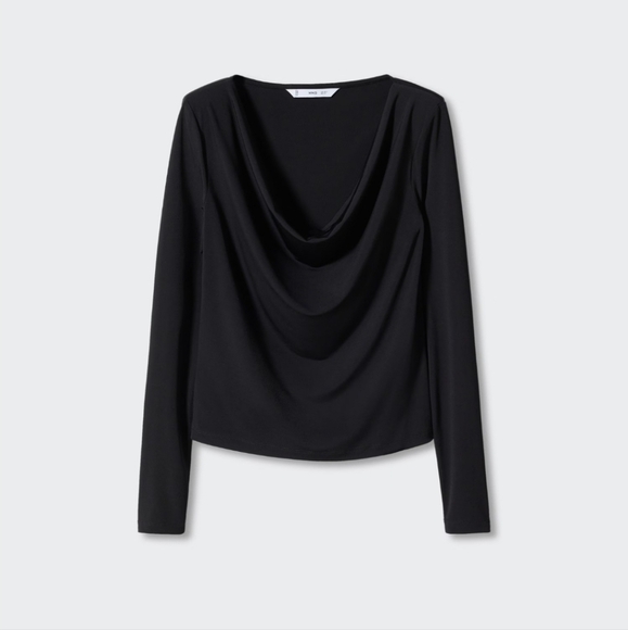 Mango Draped Neck Top - Picture 1 of 7